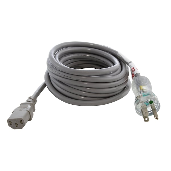 10ft 10A 18/3 Medical Grade Power Cord with C13 Connector